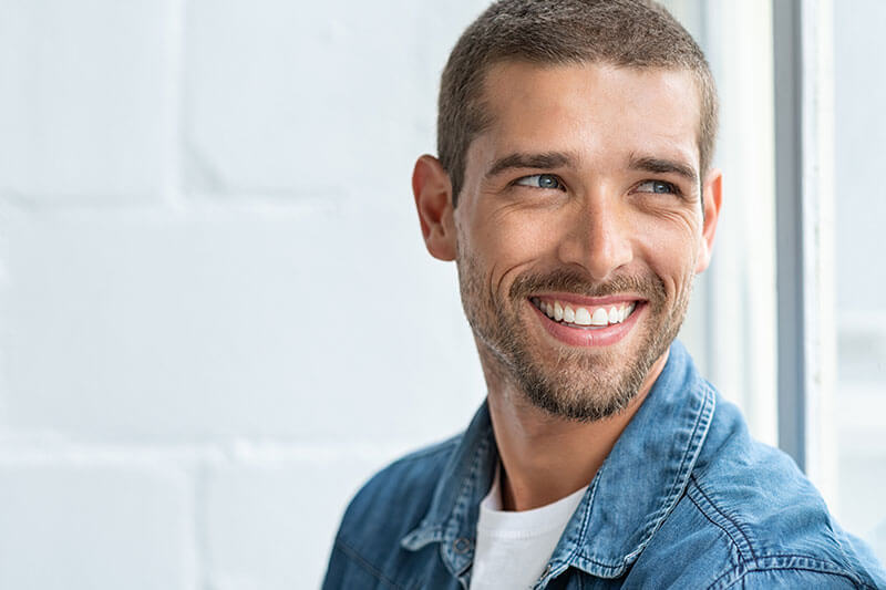 Young man smiling