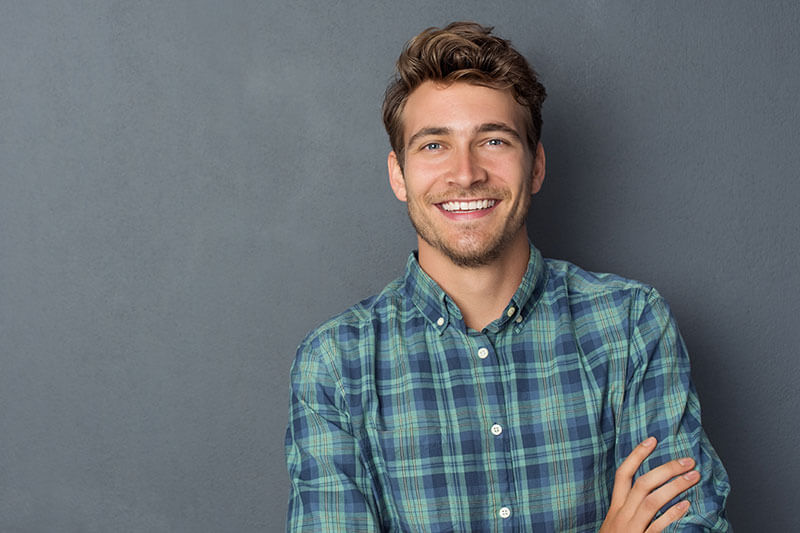 Young man smiling